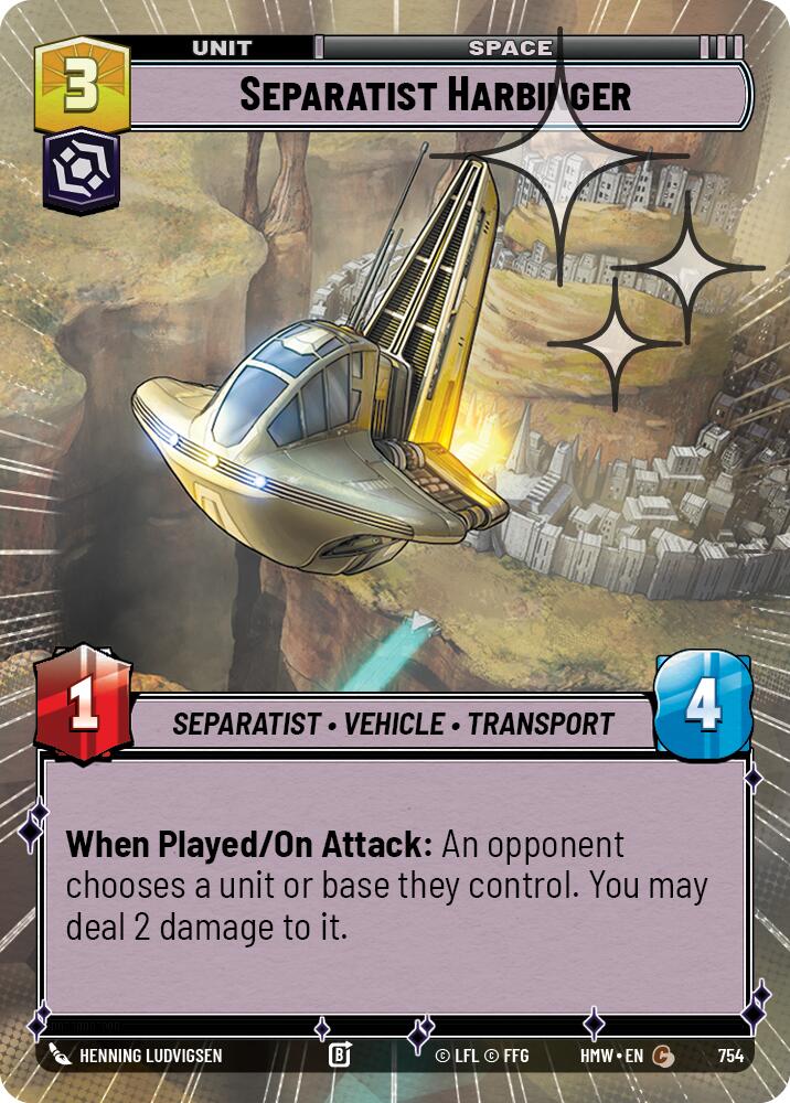 Separatist Harbinger (Hyperspace Foil) – Homeworlds #754 Star Wars: Unlimited card
