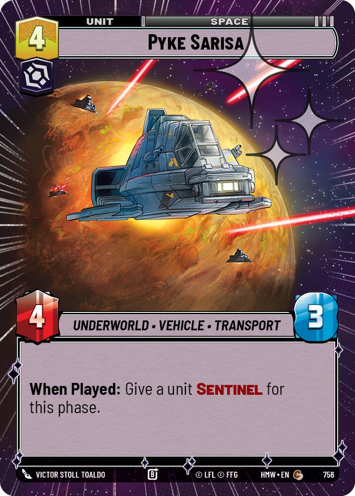 Pyke Sarisa (Hyperspace Foil) – Homeworlds #756 Star Wars: Unlimited card