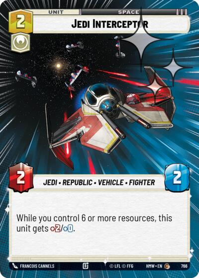 Jedi Interceptor (Hyperspace Foil) – Homeworlds #766 Star Wars: Unlimited card