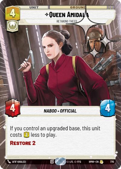 Queen Amidala - Retaking Theed (Hyperspace Foil) – Homeworlds #770 Star Wars: Unlimited card