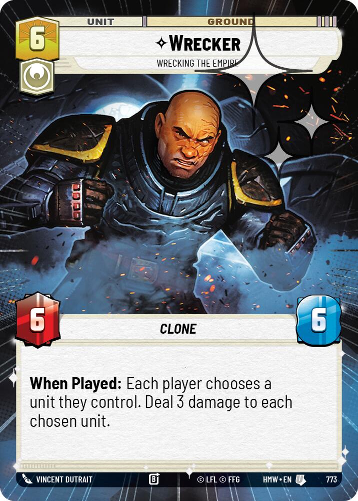 Wrecker - Wrecking the Empire (Hyperspace Foil) – Homeworlds #773 Star Wars: Unlimited card