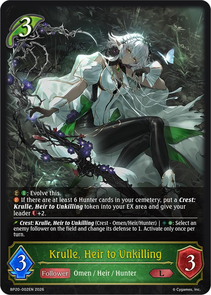 Krulle, Heir to Unkilling (BP20: Omens and Heirs) — Shadowverse: Evolve card
