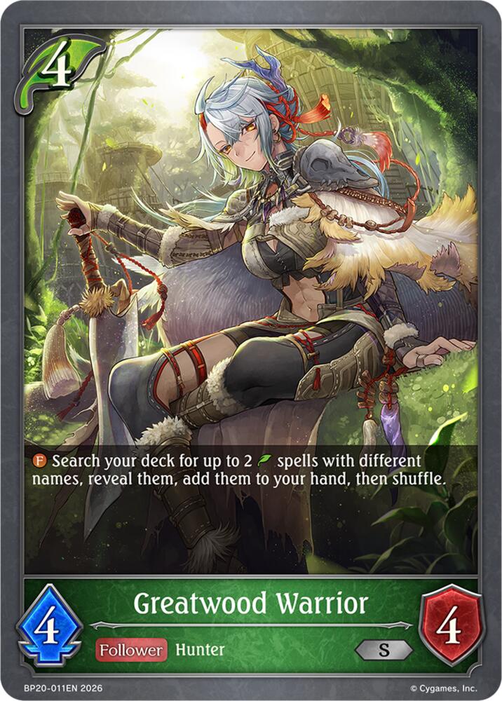 Greatwood Warrior (BP20: Omens and Heirs) — Shadowverse: Evolve card