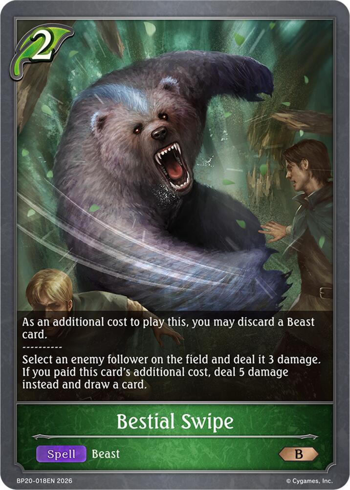Bestial Swipe (BP20: Omens and Heirs) — Shadowverse: Evolve card