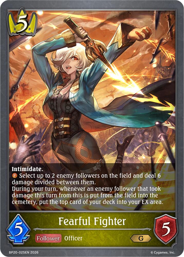 Fearful Fighter (BP20: Omens and Heirs) — Shadowverse: Evolve card