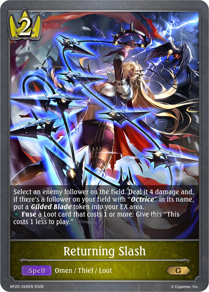 Returning Slash (BP20: Omens and Heirs) — Shadowverse: Evolve card