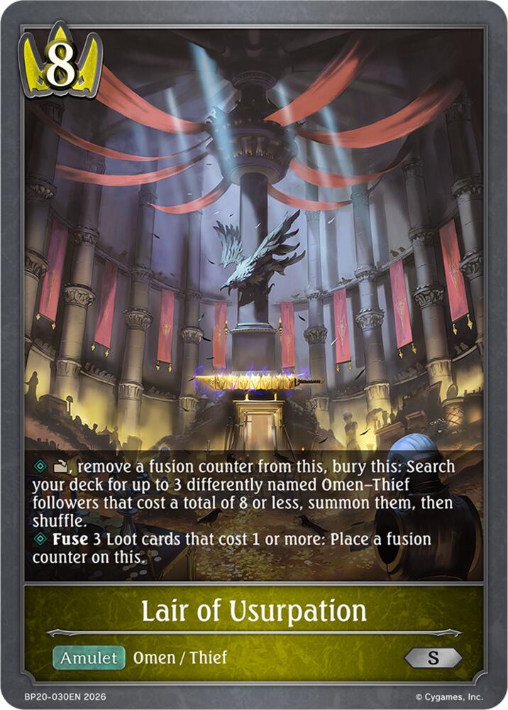 Lair of Usurpation (BP20: Omens and Heirs) — Shadowverse: Evolve card