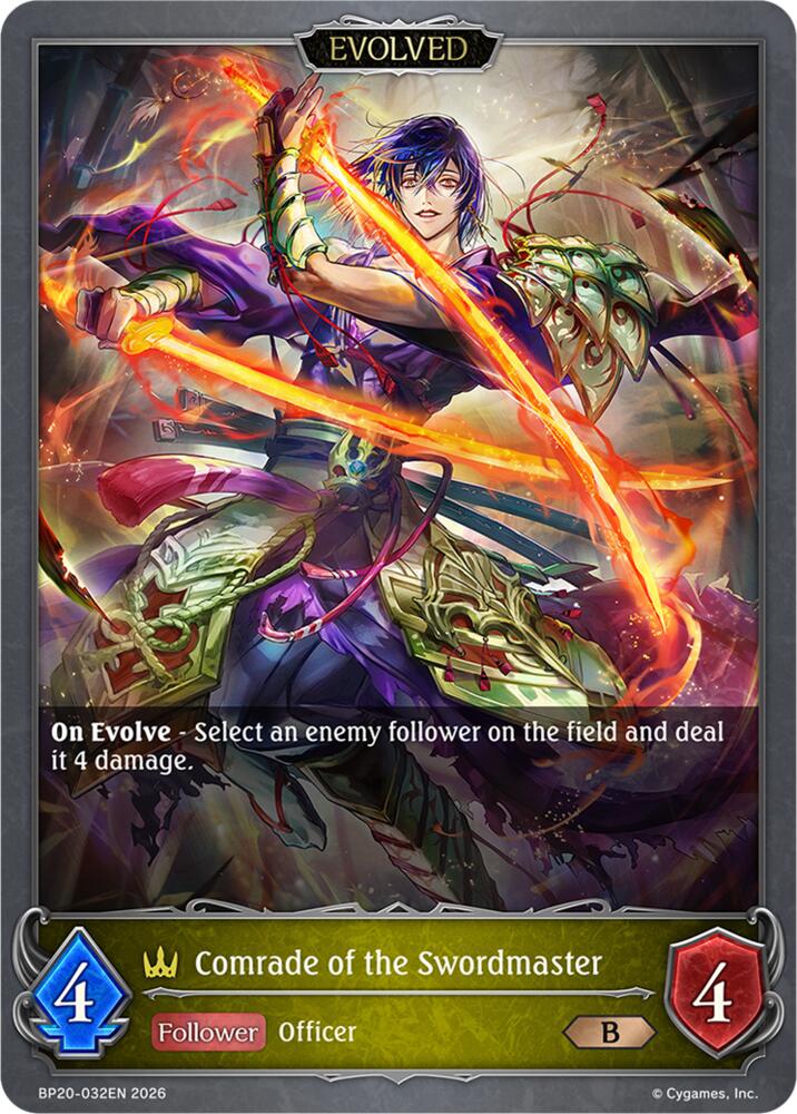 Comrade of the Swordmaster (Evolved) (BP20: Omens and Heirs) — Shadowverse: Evolve card