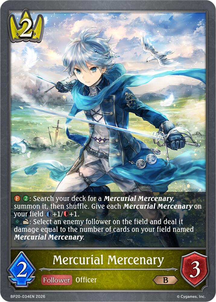 Mercurial Mercenary (BP20: Omens and Heirs) — Shadowverse: Evolve card