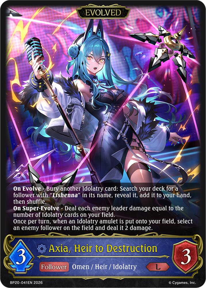 Axia, Heir to Destruction (Evolved) (BP20: Omens and Heirs) — Shadowverse: Evolve card
