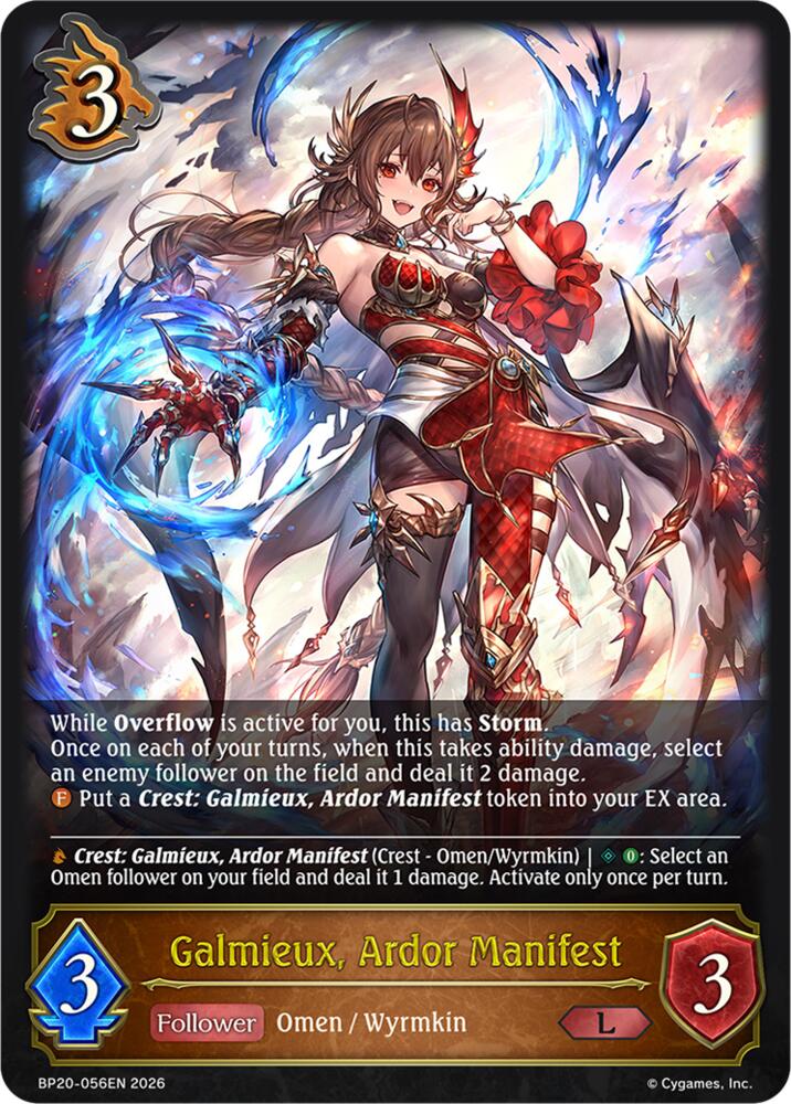 Galmieux, Ardor Manifest (BP20: Omens and Heirs) — Shadowverse: Evolve card
