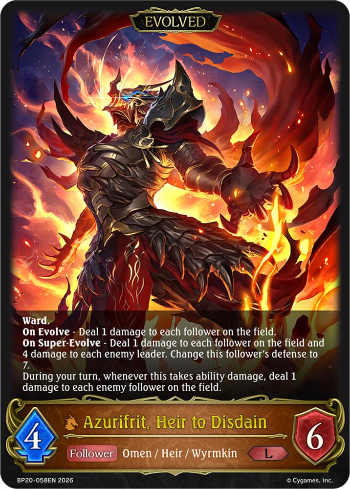Azurifrit, Heir to Disdain (Evolved) (BP20: Omens and Heirs) — Shadowverse: Evolve card