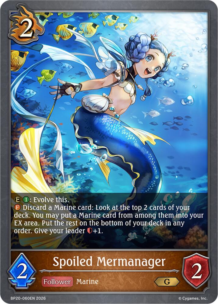 Spoiled Mermanager (BP20: Omens and Heirs) — Shadowverse: Evolve card