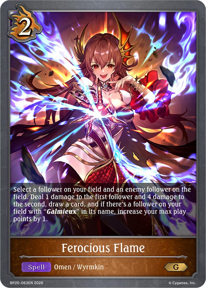 Ferocious Flame (BP20: Omens and Heirs) — Shadowverse: Evolve card