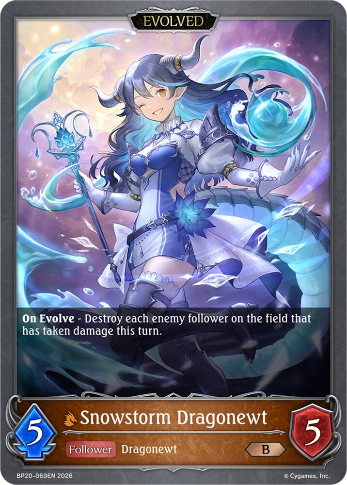 Snowstorm Dragonewt (Evolved) (BP20: Omens and Heirs) — Shadowverse: Evolve card