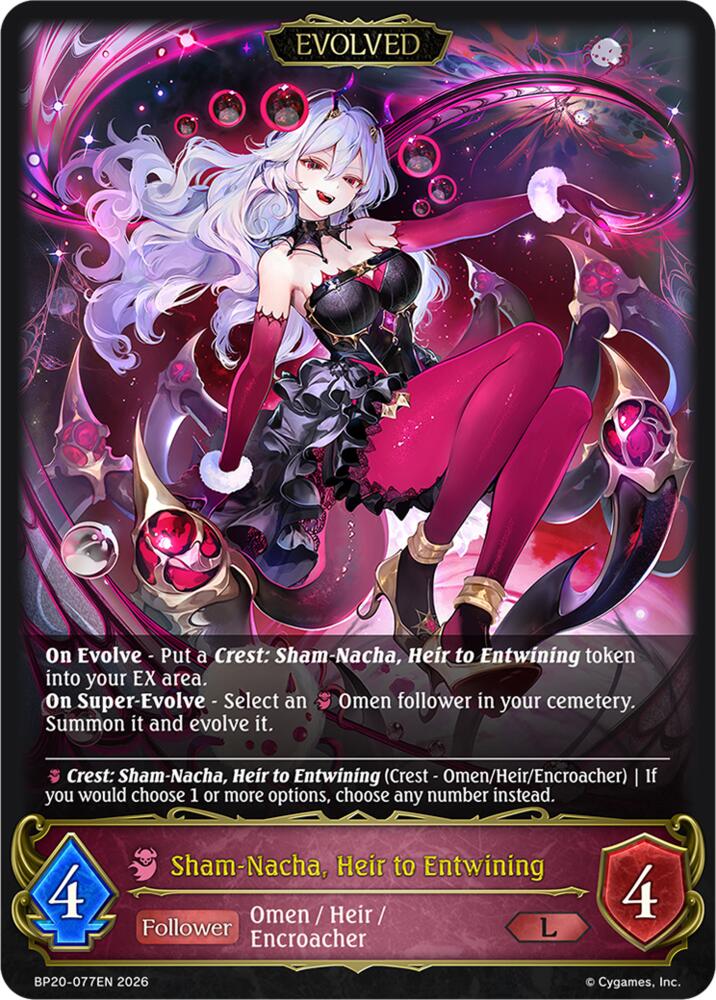 Sham-Nacha, Heir to Entwining (Evolved) (BP20: Omens and Heirs) — Shadowverse: Evolve card
