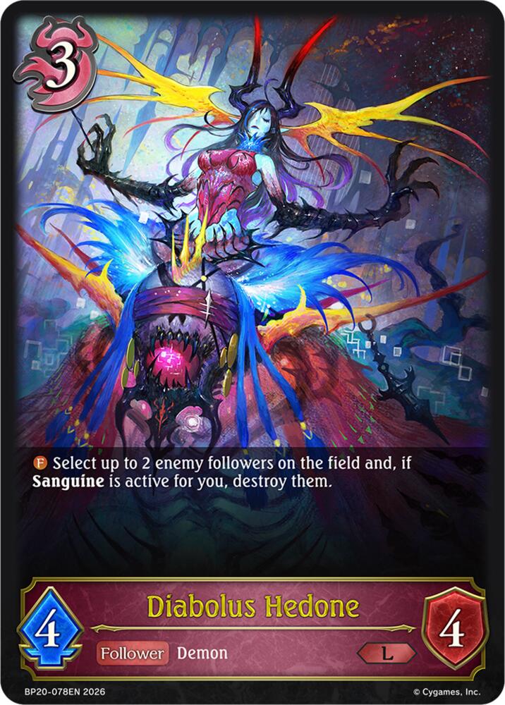 Diabolus Hedone (BP20: Omens and Heirs) — Shadowverse: Evolve card