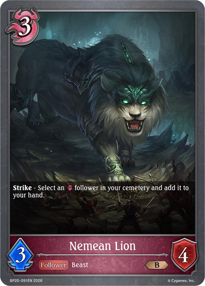 Nemean Lion (BP20: Omens and Heirs) — Shadowverse: Evolve card