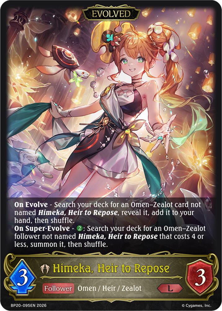 Himeka, Heir to Repose (Evolved) (BP20: Omens and Heirs) — Shadowverse: Evolve card