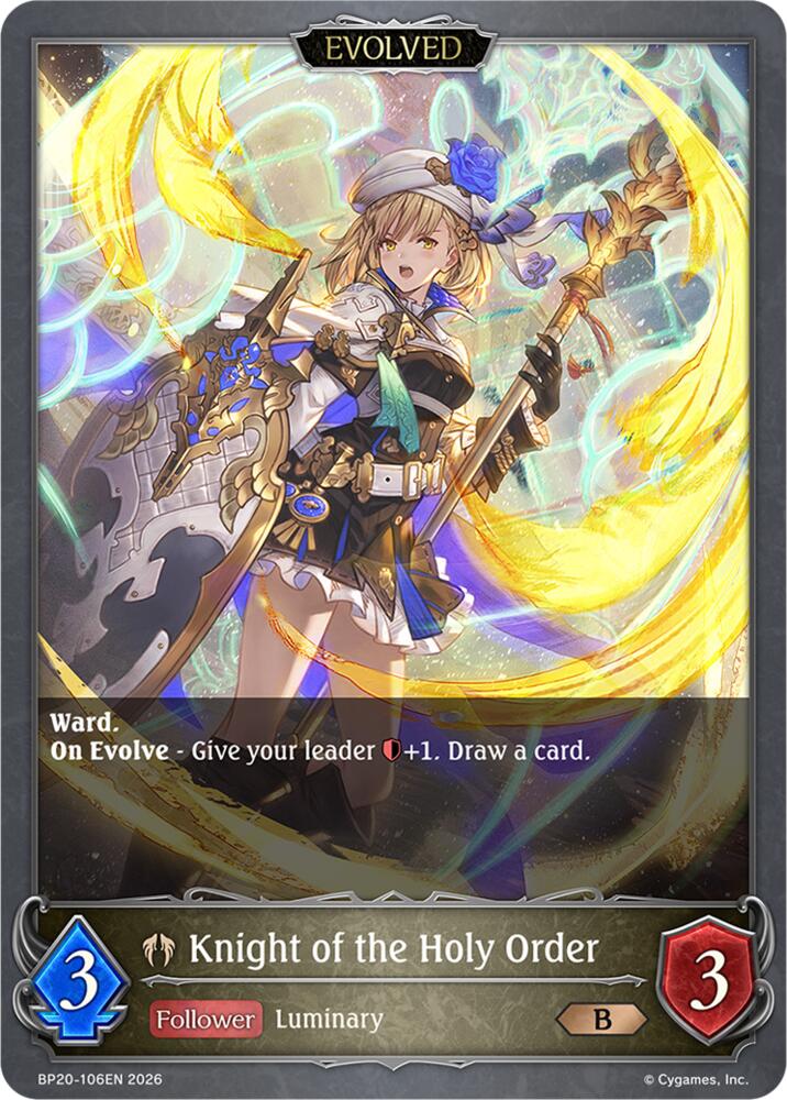 Knight of the Holy Order (Evolved) (BP20: Omens and Heirs) — Shadowverse: Evolve card