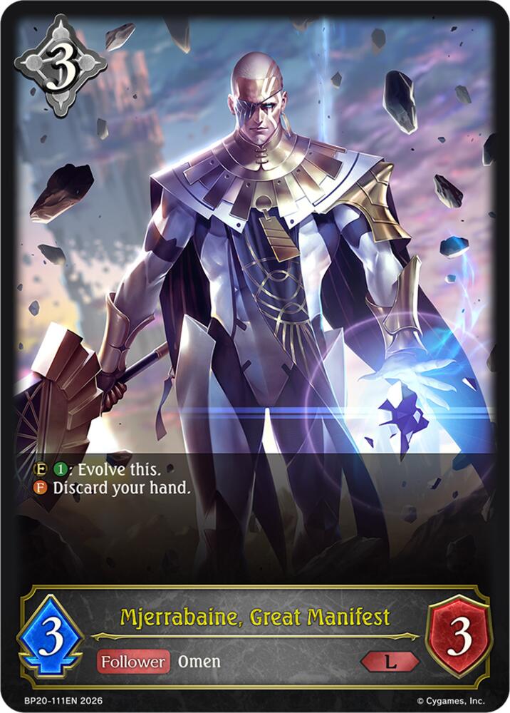 Mjerrabaine, Great Manifest (BP20: Omens and Heirs) — Shadowverse: Evolve card