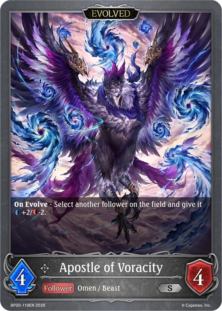 Apostle of Voracity (Evolved) (BP20: Omens and Heirs) — Shadowverse: Evolve card