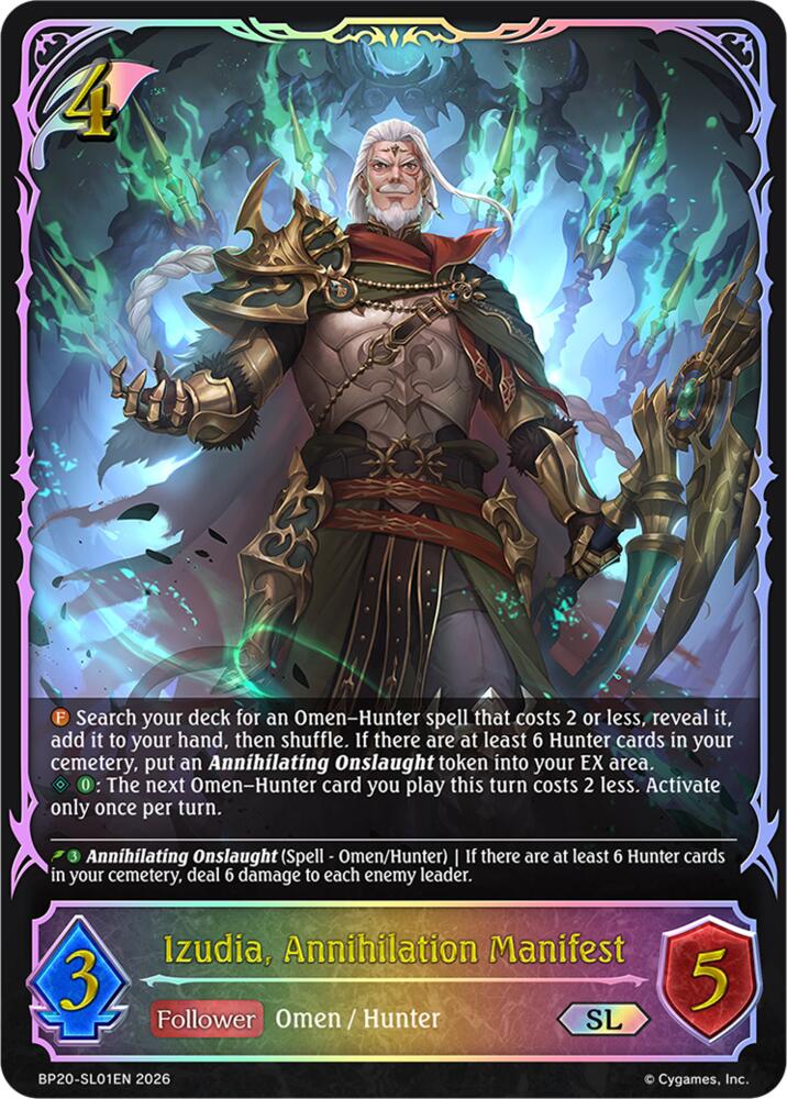 Izudia, Annihilation Manifest (BP20: Omens and Heirs) — Shadowverse: Evolve card