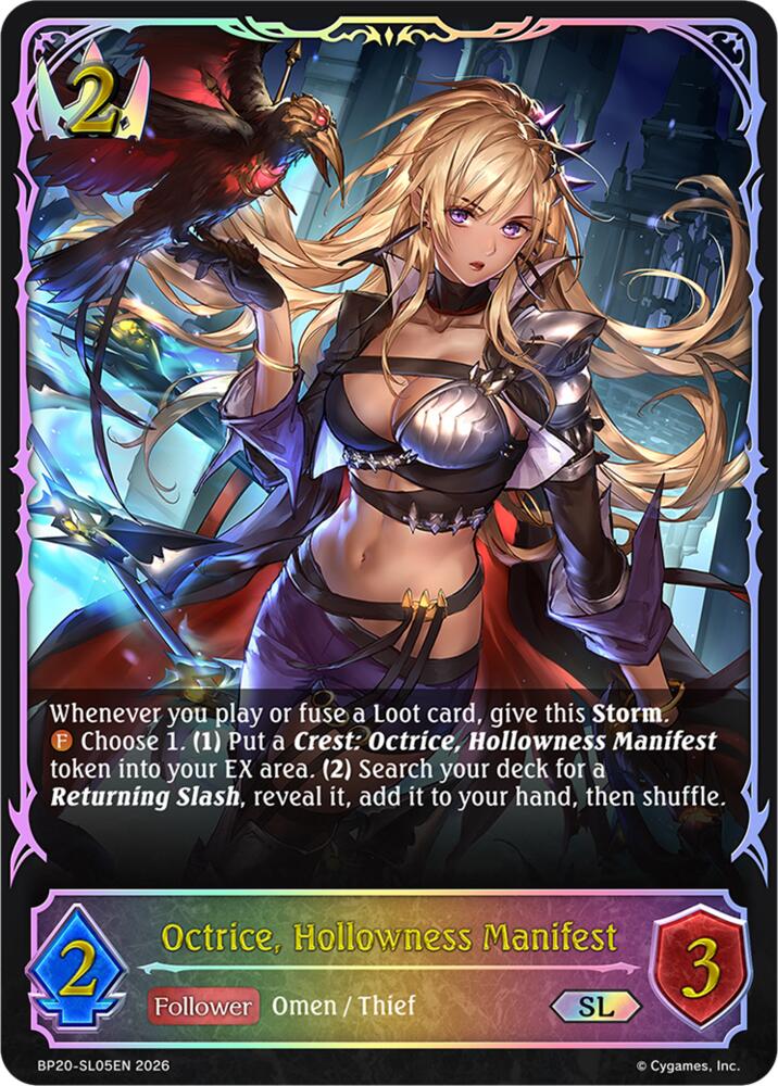 Octrice, Hollowness Manifest (BP20: Omens and Heirs) — Shadowverse: Evolve card
