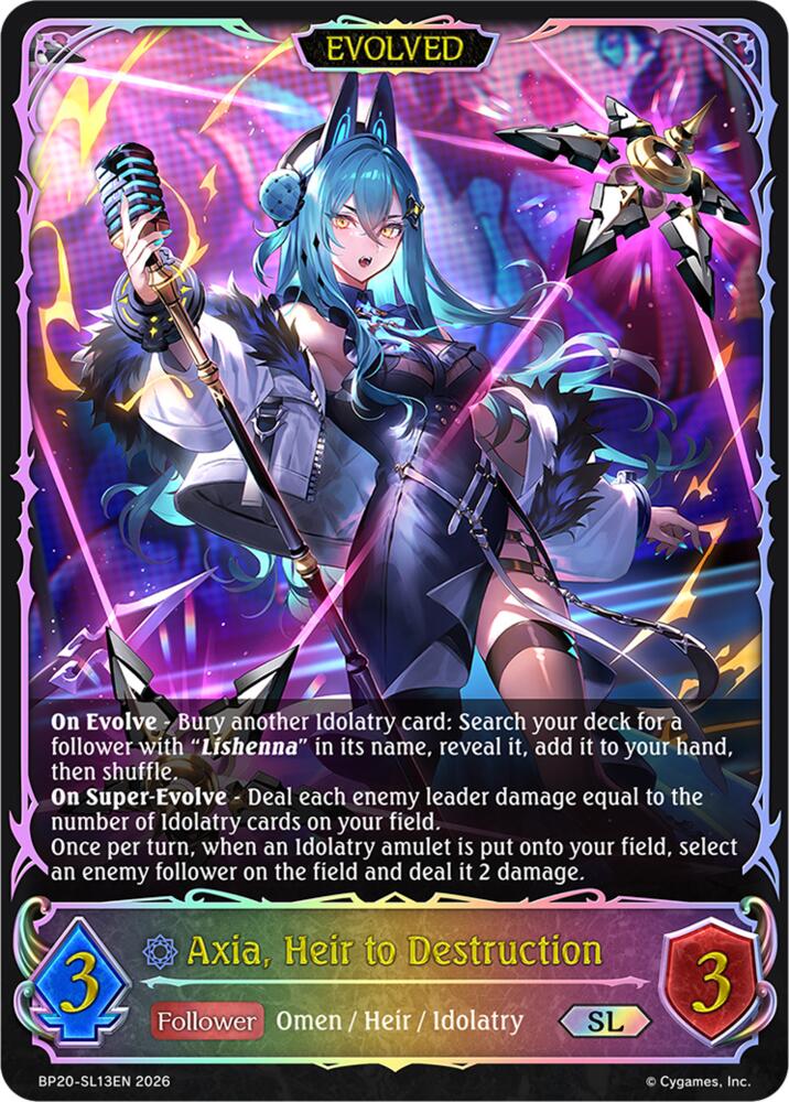 Axia, Heir to Destruction (Evolved) (BP20: Omens and Heirs) — Shadowverse: Evolve card