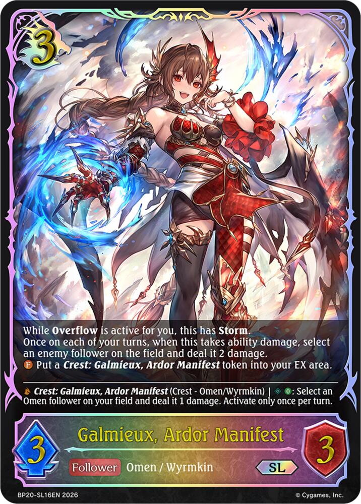 Galmieux, Ardor Manifest (BP20: Omens and Heirs) — Shadowverse: Evolve card