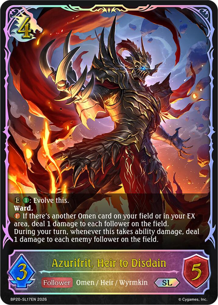 Azurifrit, Heir to Disdain (BP20: Omens and Heirs) — Shadowverse: Evolve card