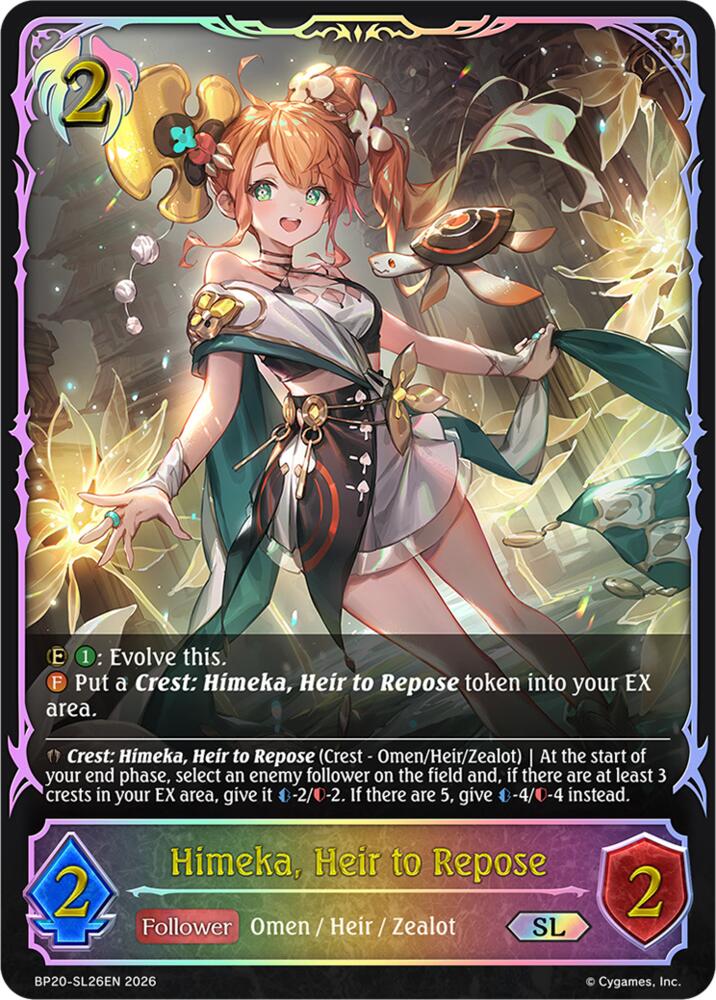 Himeka, Heir to Repose (BP20: Omens and Heirs) — Shadowverse: Evolve card