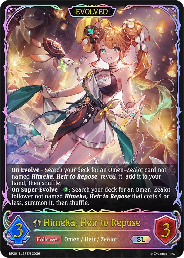 Himeka, Heir to Repose (Evolved) (BP20: Omens and Heirs) — Shadowverse: Evolve card