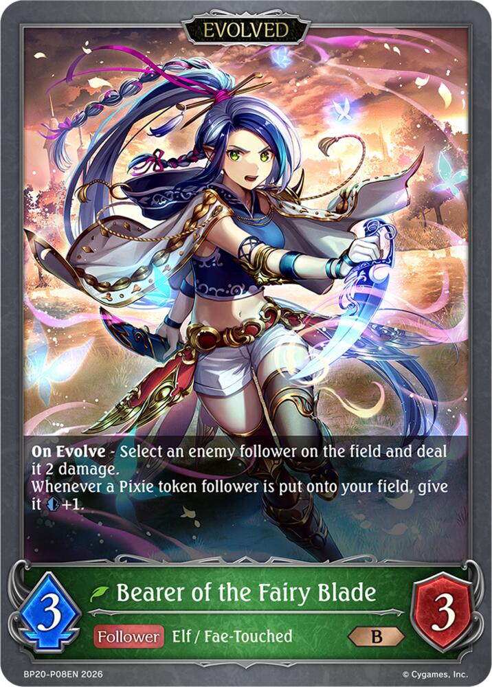 Bearer of the Fairy Blade (Evolved) (BP20: Omens and Heirs) — Shadowverse: Evolve card