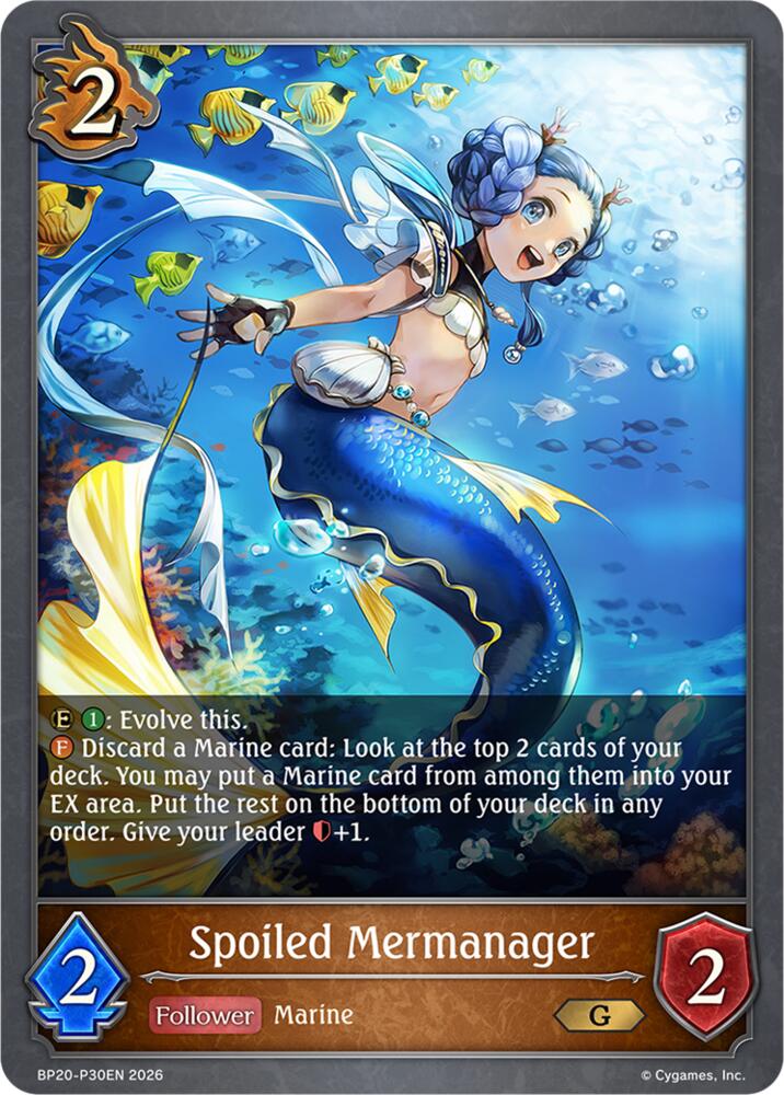 Spoiled Mermanager (BP20: Omens and Heirs) — Shadowverse: Evolve card