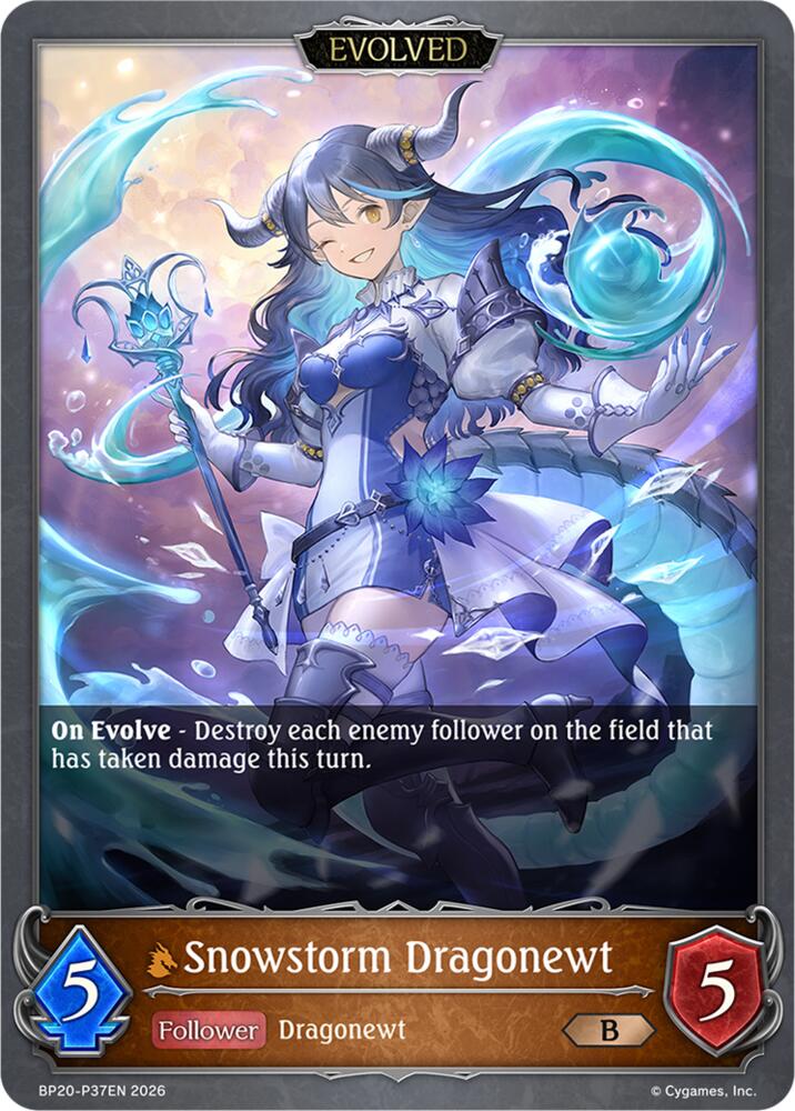Snowstorm Dragonewt (Evolved) (BP20: Omens and Heirs) — Shadowverse: Evolve card
