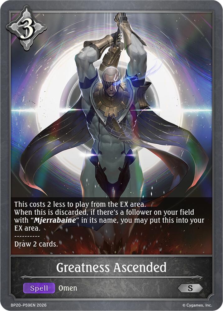 Greatness Ascended (BP20: Omens and Heirs) — Shadowverse: Evolve card