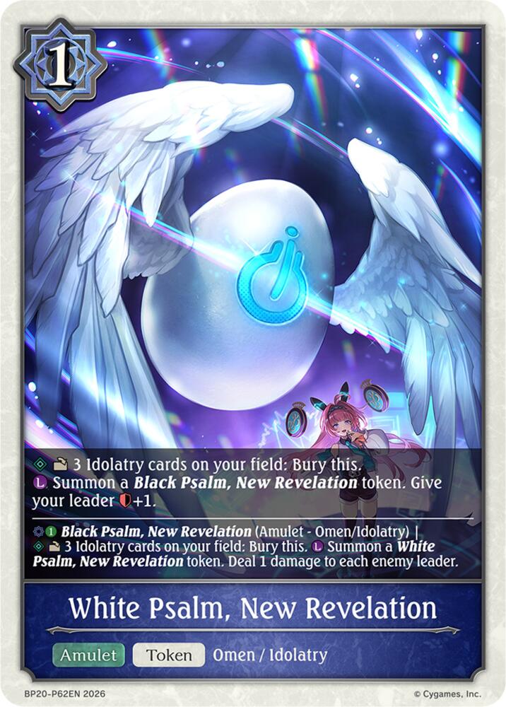 White Psalm, New Revelation (BP20: Omens and Heirs) — Shadowverse: Evolve card