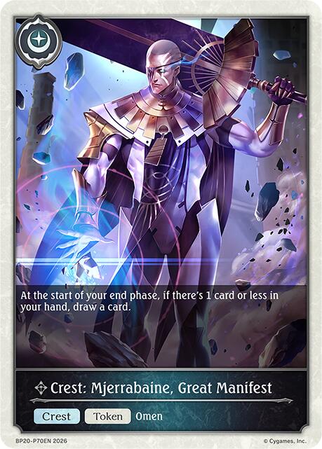 Crest: Mjerrabaine, Great Manifest (BP20: Omens and Heirs) — Shadowverse: Evolve card