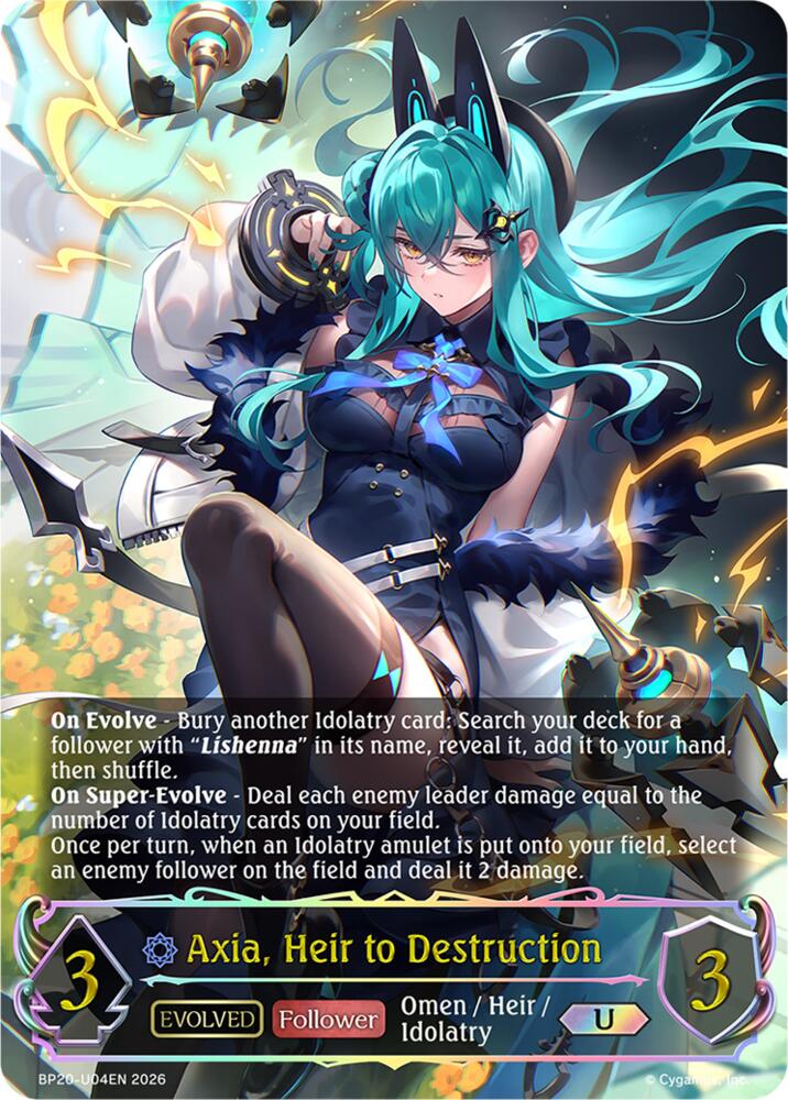 Axia, Heir to Destruction (Evolved) (BP20: Omens and Heirs) — Shadowverse: Evolve card
