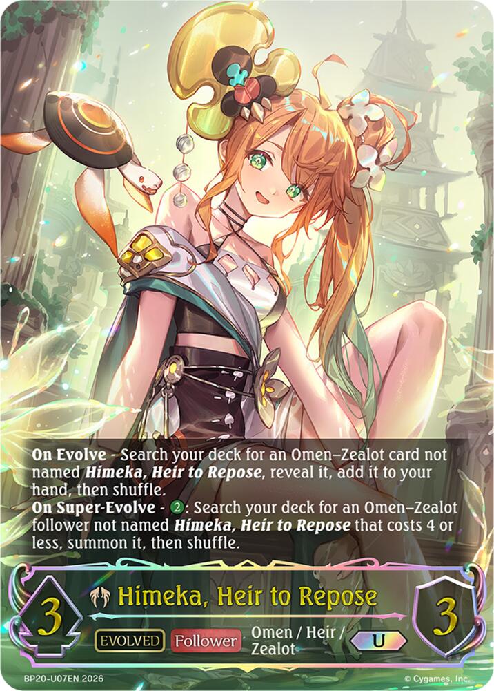 Himeka, Heir to Repose (Evolved) (BP20: Omens and Heirs) — Shadowverse: Evolve card