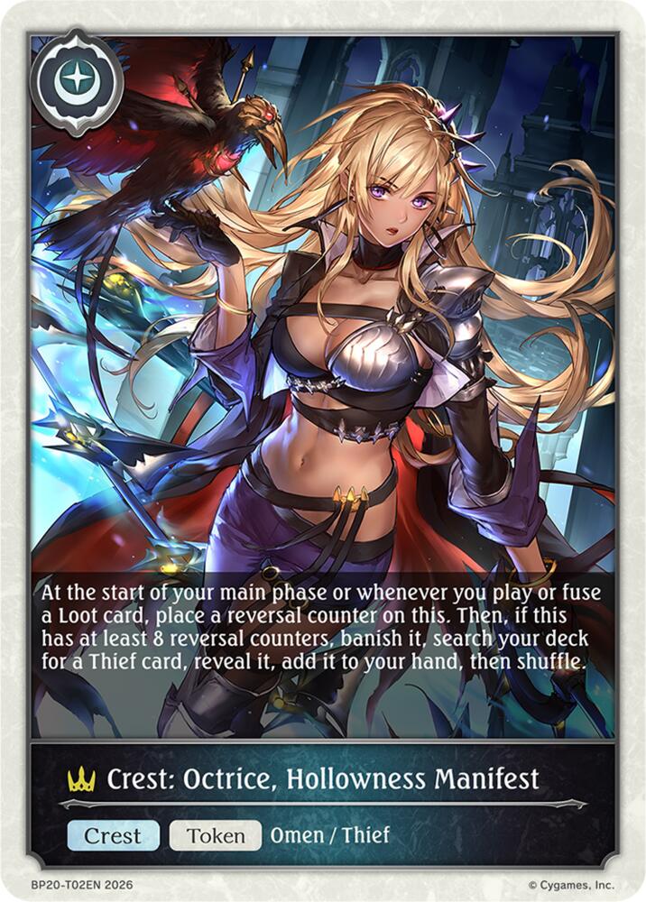 Crest: Octrice, Hollowness Manifest (BP20: Omens and Heirs) — Shadowverse: Evolve card