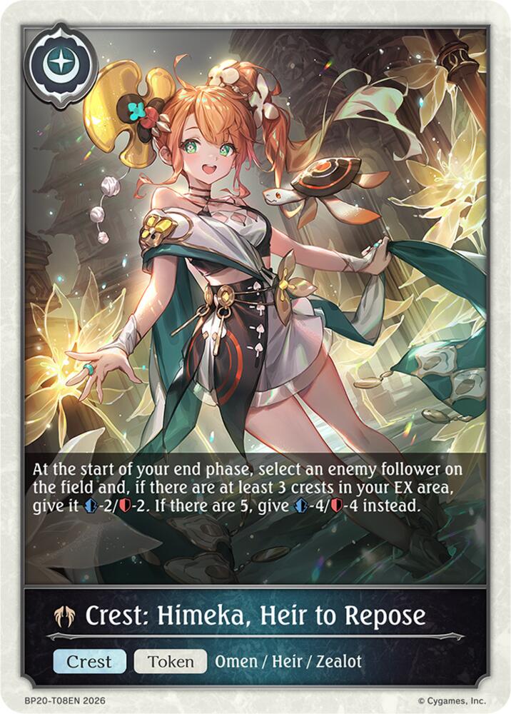 Crest: Himeka, Heir to Repose (BP20: Omens and Heirs) — Shadowverse: Evolve card