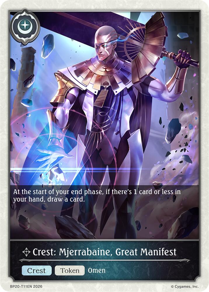Crest: Mjerrabaine, Great Manifest (BP20: Omens and Heirs) — Shadowverse: Evolve card