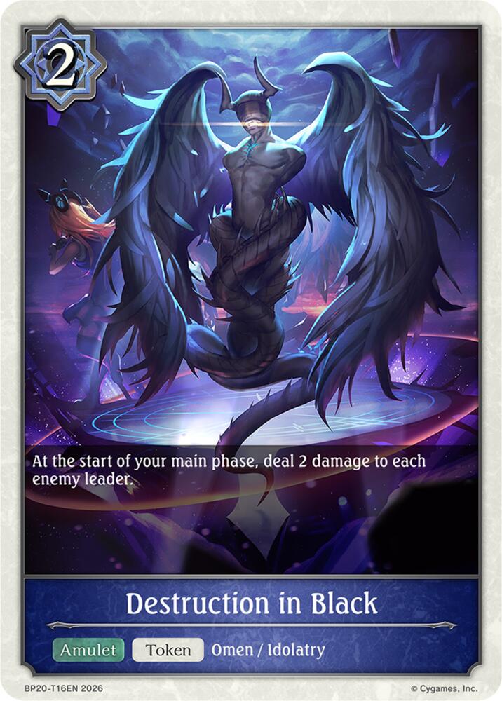 Destruction in Black (BP20: Omens and Heirs) — Shadowverse: Evolve card