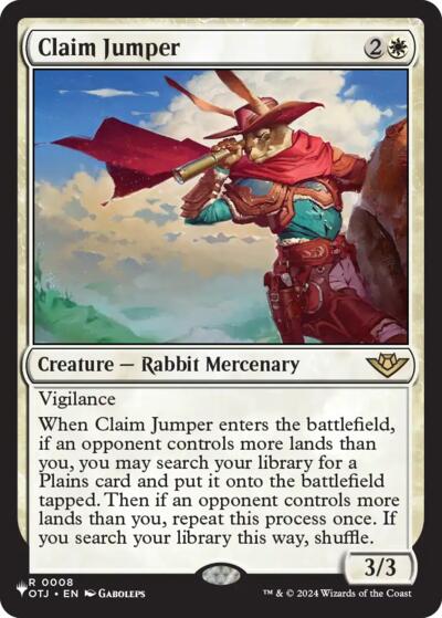 Claim Jumper (The List) from LIST #OTJ-8, Magic: The Gathering card