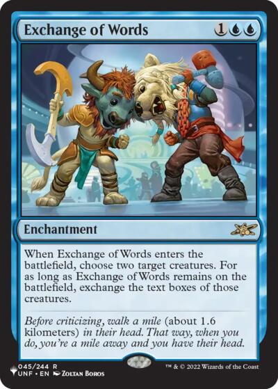Exchange of Words (The List) from PLST #UNF-45, Magic: The Gathering card