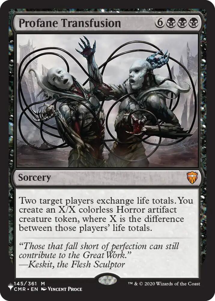 Profane Transfusion (The List) from The List Reprints (LIST) #CMR-145, Magic: The Gathering card
