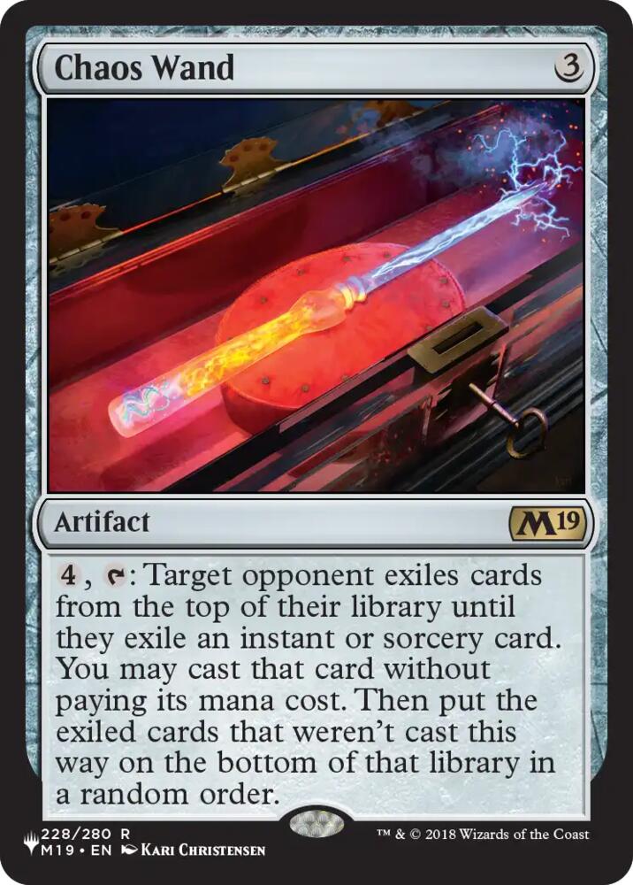 Chaos Wand (The List) from The List Reprints (LIST) #M19-228, Magic: The Gathering card