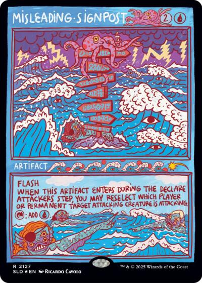 Misleading Signpost (Secret Lair) from SLD #2127, Magic: The Gathering card